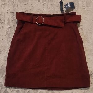 Hollister Rich Red Mini Skirt with Belt